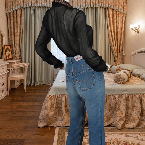 Chan Luu Sheer Sequin Embroidered Blouse XS - Picture 12 of 16